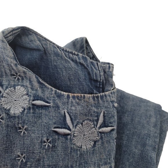 Hudson‎ Girls Size 5 Blue Chambray Embroidered Dress - Picture 3 of 7